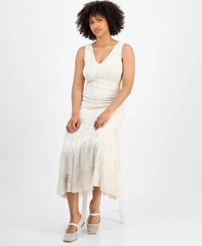 And Now This Petite V-neck Lace Cami Dress In White