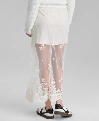 And Now This Women's Embroidered Sheer Overlay Maxi Skirt, Macy's Exclusive In White