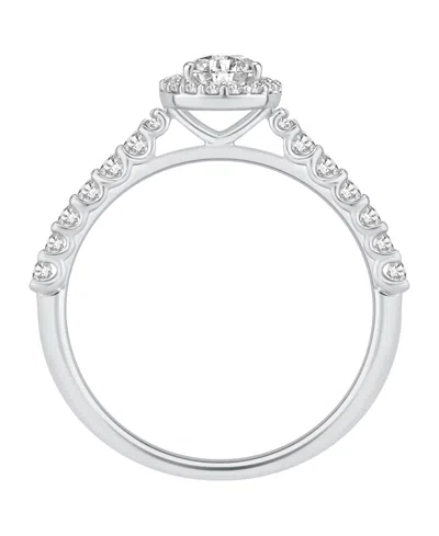 Gia Certified Diamonds Diamond Pear Halo Engagement Ring (1 Ct. T.w.) In 14k White Gold In Silver