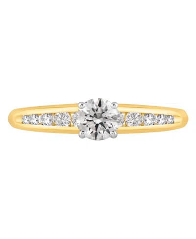 Gia Certified Diamonds Diamond Solitaire Plus Engagement Ring (1 Ct. T.w.) In 14k Two-tone Gold In Gold