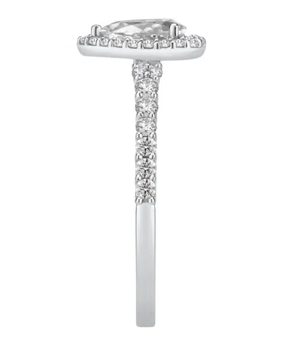 Gia Certified Diamonds Diamond Pear Halo Engagement Ring (1 Ct. T.w.) In 14k White Gold In Silver