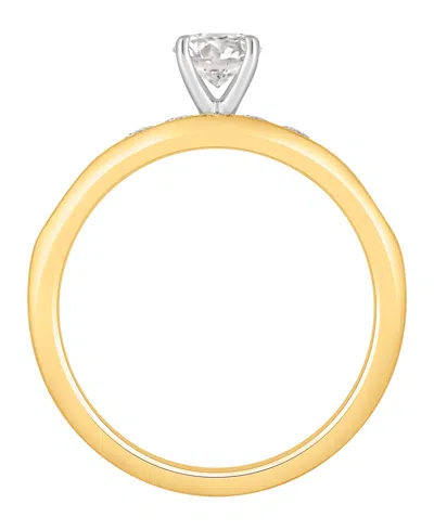 Gia Certified Diamonds Diamond Solitaire Plus Engagement Ring (1 Ct. T.w.) In 14k Two-tone Gold In Gold