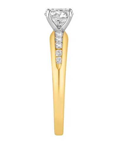 Gia Certified Diamonds Diamond Solitaire Plus Engagement Ring (1 Ct. T.w.) In 14k Two-tone Gold In Gold