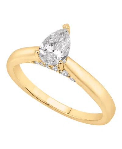 Gia Certified Diamonds Diamond Pear Engagement Ring (1 Ct. T.w.) In 14k Yellow Gold In Gold