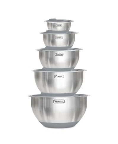 Viking 10 Pc Stainless Steel Mixing Bowl Set In Gray