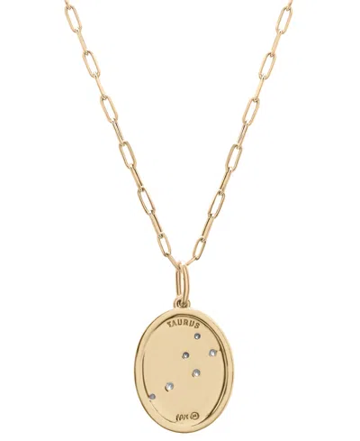 Wrapped Diamond Zodiac Constellation 18" Pendant Necklace (1/20 Ct. Tw) In 10k Yellow Gold, Exclusively At M In Brown