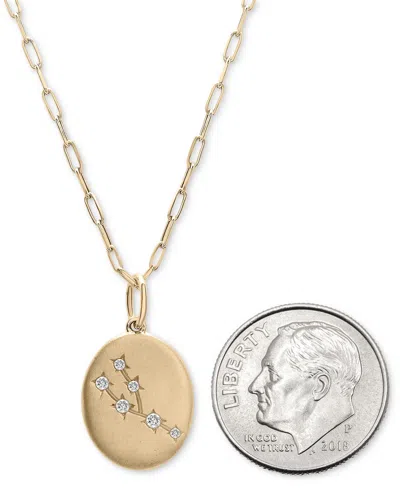 Wrapped Diamond Zodiac Constellation 18" Pendant Necklace (1/20 Ct. Tw) In 10k Yellow Gold, Exclusively At M In Brown