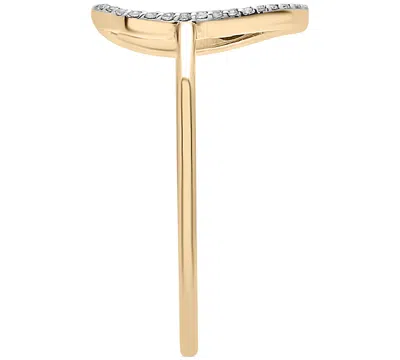 Wrapped Diamond Open Teardrop Ring (1/20 Ct. T.w.) In 10k Gold, Created For Macy's In Gold