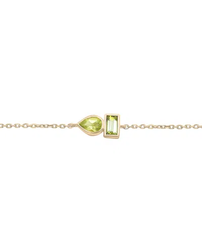 Audrey By Aurate Peridot (3/8 Ct. T.w.) & Green Tourmaline (1/3 Ct. T.w.) Link Bracelet In Gold Vermeil, Created For  In Gold