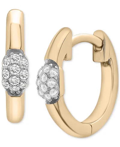 Audrey By Aurate Diamond Mini Cluster Small Hoop Earrings (1/10 Ct. T.w.) In Gold Vermeil, Created For Macy's In Gold