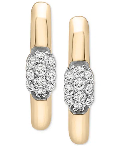 Audrey By Aurate Diamond Mini Cluster Small Hoop Earrings (1/10 Ct. T.w.) In Gold Vermeil, Created For Macy's In Gold