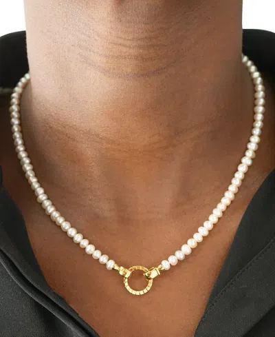 Audrey By Aurate Cultured Freshwater Pearl (4mm) 17" Collar Necklace In Gold