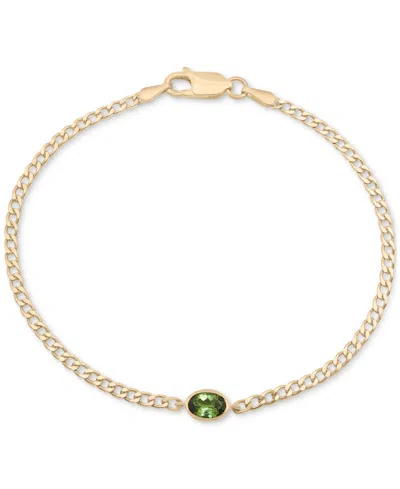 Audrey By Aurate Green Tourmaline Curb Link Bracelet (1/2 Ct. T.w.) In Gold Vermeil, Created For Macy's In Gold