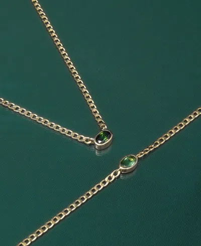 Audrey By Aurate Green Tourmaline Curb Link Bracelet (1/2 Ct. T.w.) In Gold Vermeil, Created For Macy's In Gold