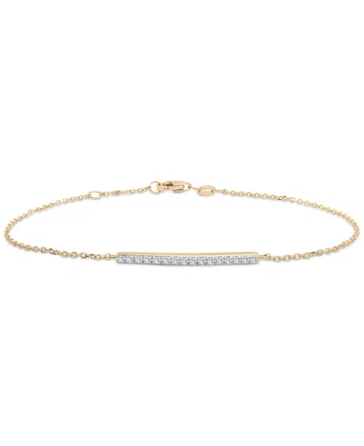 Wrapped Diamond Bar Bracelet (1/10 Ct. T.w.) In 14k Gold, Created For Macy's In Gold