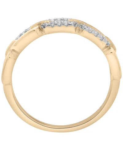 Wrapped Diamond Linked Ring (1/10 Ct. T.w.) In 10k Yellow Gold With White Rhodium In Gold