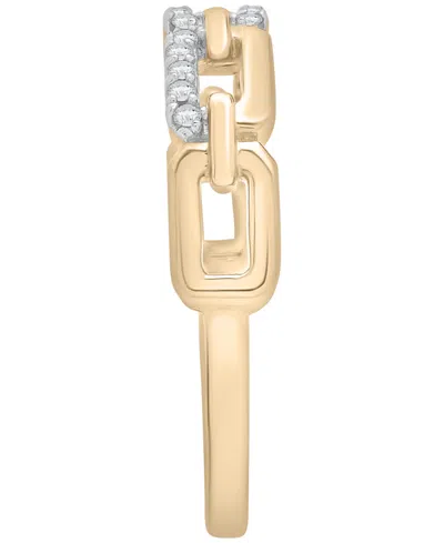 Wrapped Diamond Linked Ring (1/10 Ct. T.w.) In 10k Yellow Gold With White Rhodium In Gold