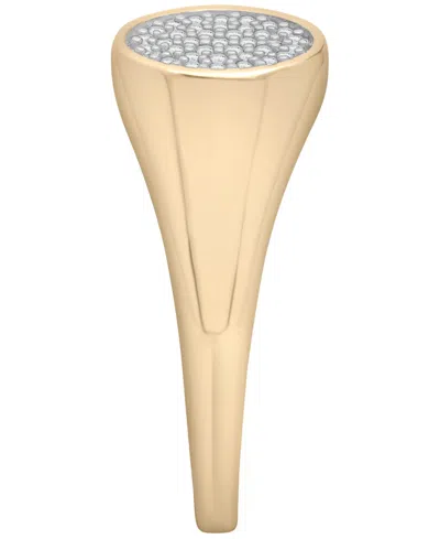 Wrapped Diamond Circle Ring (1/6 Ct. T.w.) In 10k Yellow Gold With White Rhodium In Gold