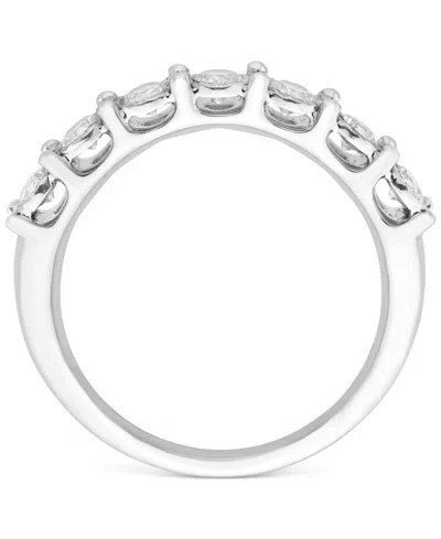 Macy's Diamond Seven Stone Band (1/2 Ct. T.w.) In 14k White Gold In Metallic