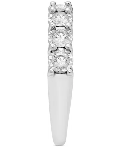 Macy's Diamond Seven Stone Band (1/2 Ct. T.w.) In 14k White Gold In Metallic