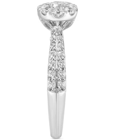 Macy's Diamond Halo Engagement Ring (3/4 Ct. T.w.)i N 14k White Gold In Metallic