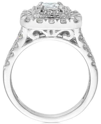 Macy's Diamond Princess Halo Bridal Set Ring (1-1/2 Ct. T.w.) In 14k White Gold In White