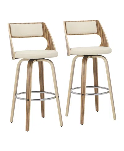 Lumisource Cecina Mid-century Modern Barstool With Swivel, Set Of 2