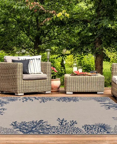 Lr Home Sean Seade-873 5'3" X 7' Outdoor Area Rug In Multi