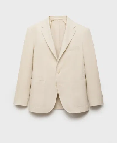 Mango Men's Salerno Linen Slim-fit Suit Blazer In Neutral