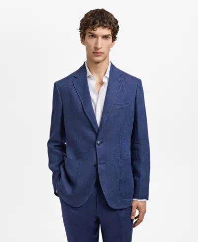 Mango Men's Salerno Linen Slim-fit Suit Blazer In Blue