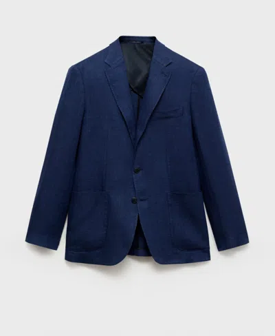 Mango Men's Salerno Linen Slim-fit Suit Blazer In Blue