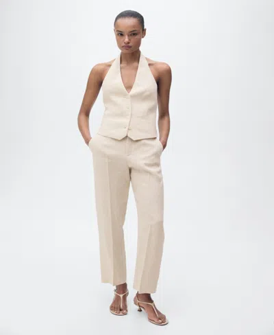 Mango Women's Linen Suit Vest In Gray