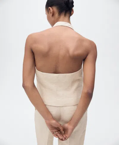 Mango Women's Linen Suit Vest In Gray