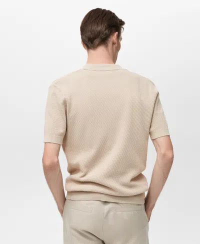 Mango Men's Openwork Knit Structured Shirt In Neutral