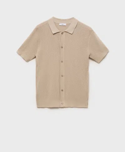 Mango Men's Openwork Knit Structured Shirt In Neutral