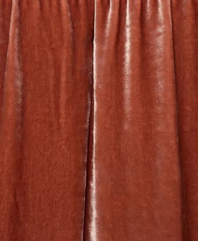 Mango Women's Silk Velvet Pants In Brown