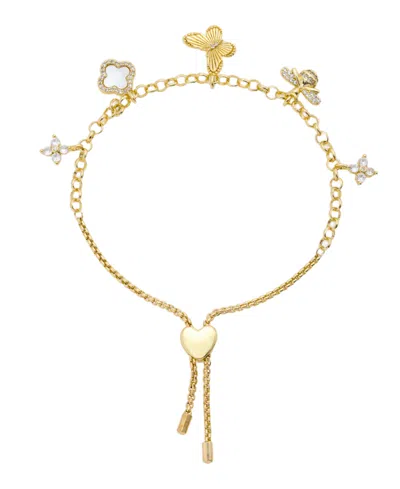 Unwritten Cubic Zirconia Butterfly Bolo Bracelet In Gold