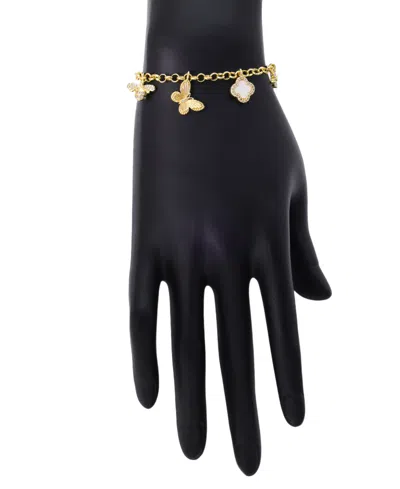 Unwritten Cubic Zirconia Butterfly Bolo Bracelet In Gold