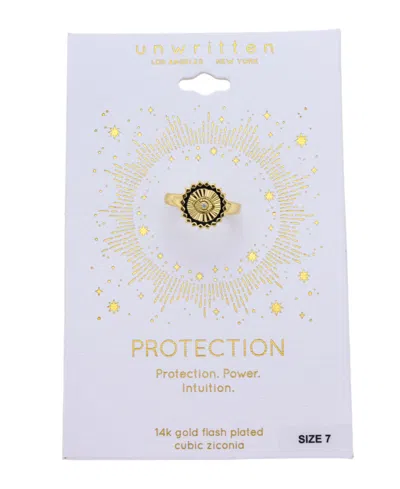 Unwritten Cubic Zirconia Evil Eye Ring In Gold