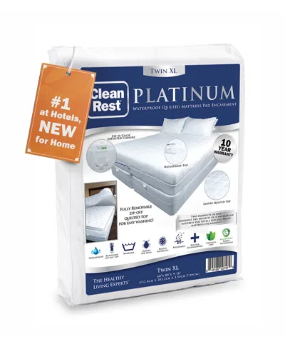 Cleanbrands Platinum Zippered Encasing Quilted Mattress Pad, Twin Xl In White