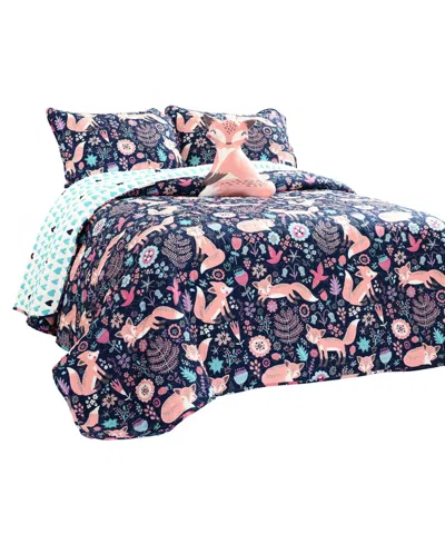 Lush Decor Kids Pixie Fox 3 Piece Quilt Set, Full/queen