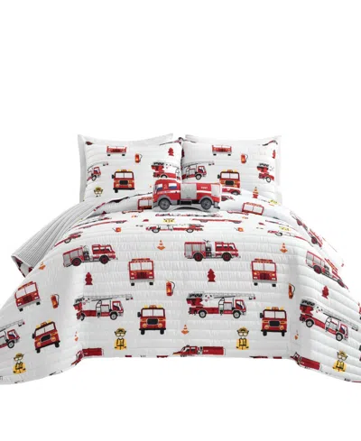 Lush Decor Kids Fire Truck 3-pc. Quilt Set, Twin In Multi