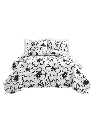 Lush Decor Scandinavian Floral 3 Piece Quilt Set, King In Multi