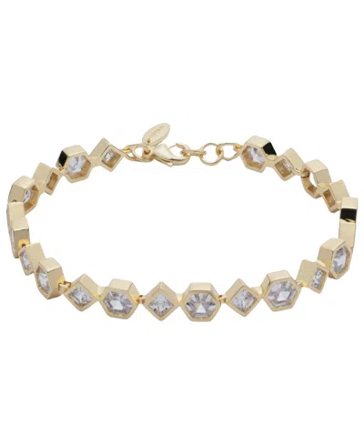 Bonheur Jewelry Milou Bezel Set Crystal Bracelet In Gold