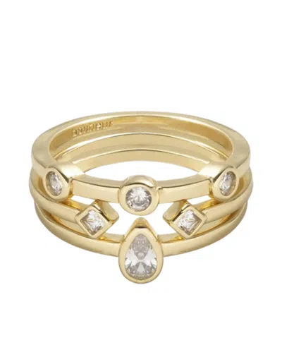 Bonheur Jewelry Louise Piece Stackable Ring Set In Gold