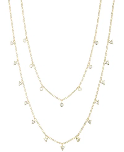 Bonheur Jewelry Marguerite Multi Strand Crystal Necklace In Gold
