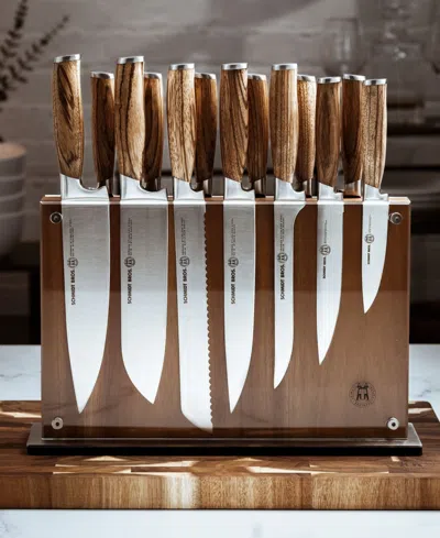 Schmidt Brothers Cutlery Zebra Wood 15-pc. Knife Block Set In Brown