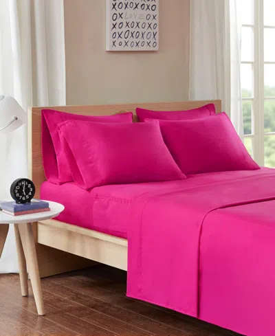 Intelligent Design Side Storage Pockets Microfiber 6-pc. Sheet Set, Full In Pink