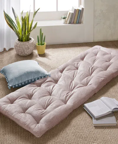 Intelligent Design Edelia Poly Chenille Lounge Floor Pillow, 27 "x 74" In Pink