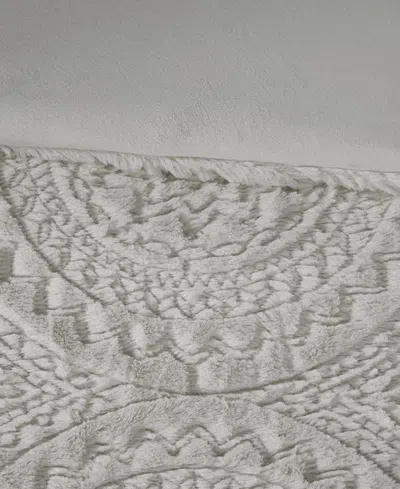 Madison Park Arya Embroidered Medallion Faux Fur 3-pc. Comforter Set, Full/queen In Gray